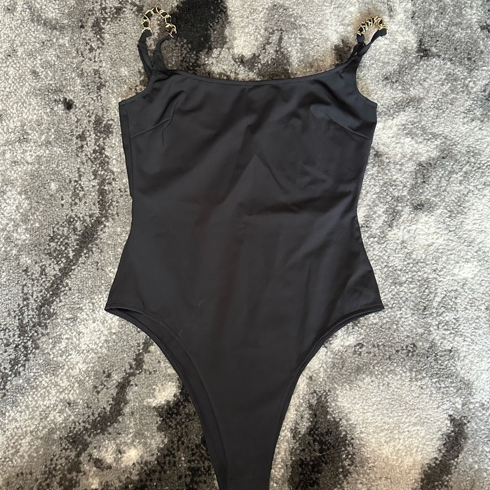 Chain strap bodysuit